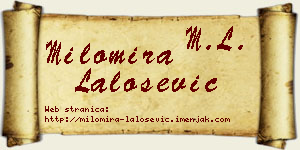 Milomira Lalošević vizit kartica